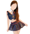 Sexy police schoolgirl costume (blouse, miniskirt, tie)