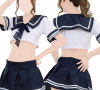 Dark blue schoolgirl outfit (skirt, bra, g-string)